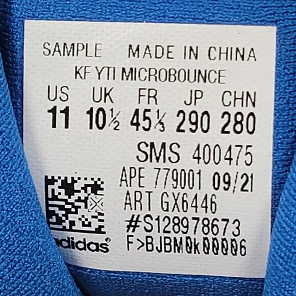 Adidas Kerwin Frost MicroBounce YTI Men's Blue Sneakers GX6446 US Size 11 Sample - Picture 8 of 8